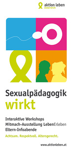 Cover aktion leben-Workshopfolder 'Sexualpädagogik wirkt'